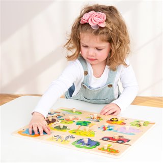 Peg puzzle - 16 pieces - safari